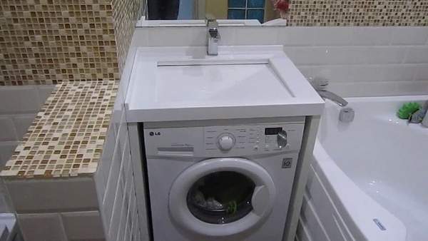 Интересный дизайн ванной со стиральной машиной