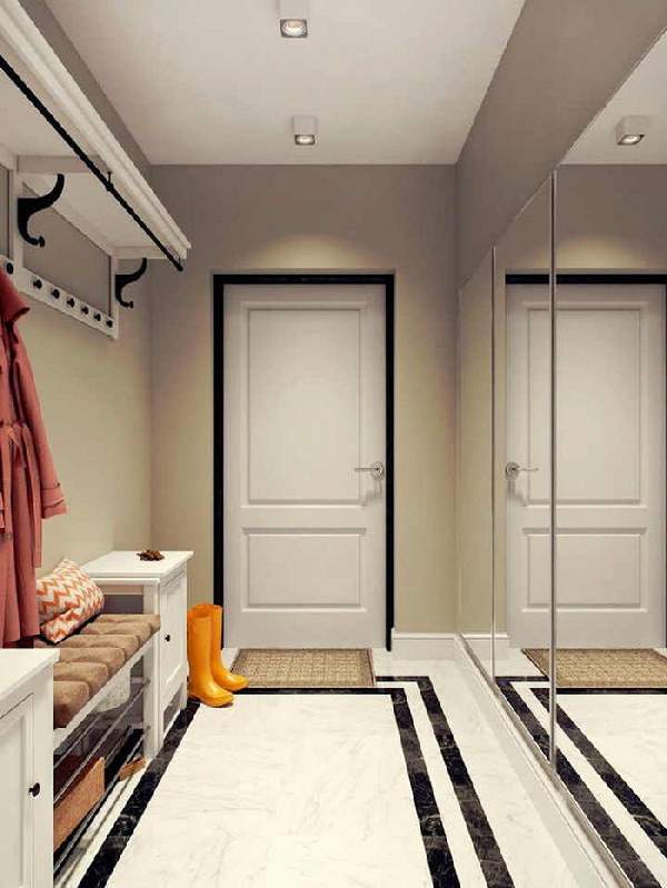 Дизайн узкой прихожей в квартире в современном стиле