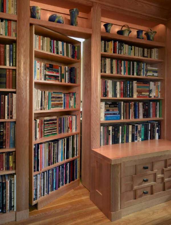 Книжный шкаф и библиотеки для дома — 50 фото в интерьере