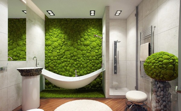 вертикальное озеленение в ванной