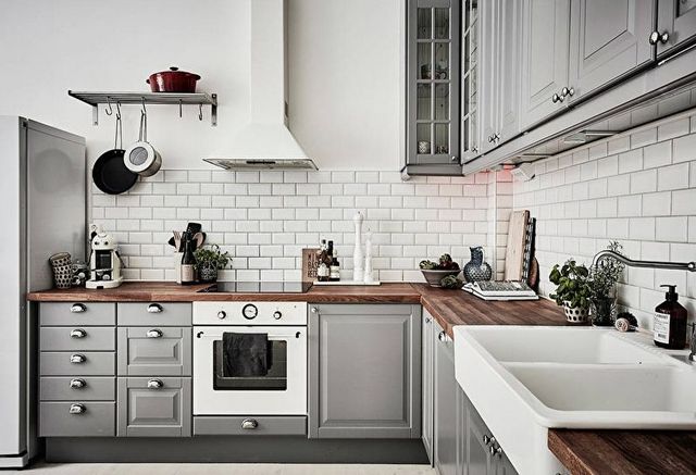 скандинавский стиль в интерьере кухни гостиной