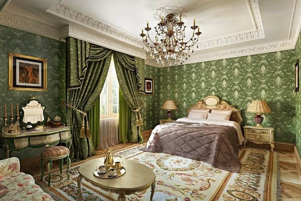 сочетание цветов в интерьере спальни французский стиль 