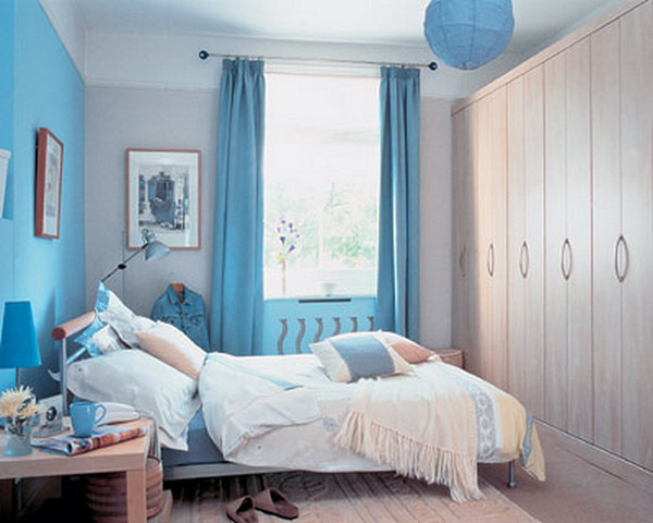 интерьер спальни в голубом цвете фото 