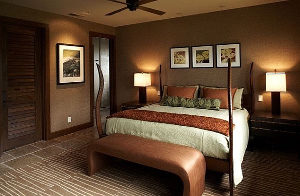 интерьер спальни в коричневом цвете фото 