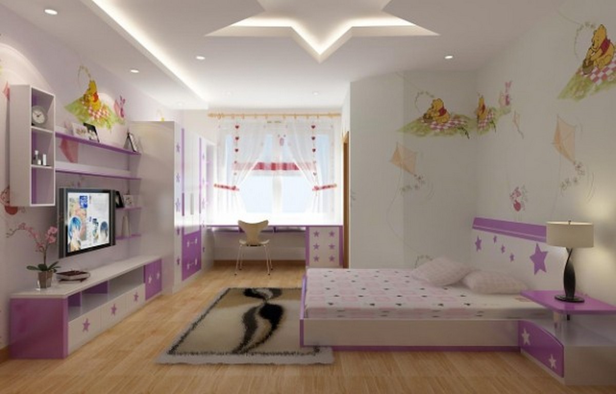 освещение в детской комнате для девочки 