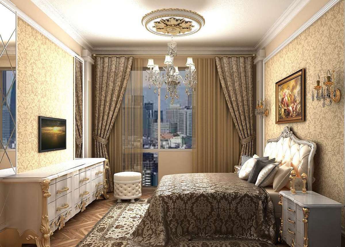 спальня в классическом стиле 