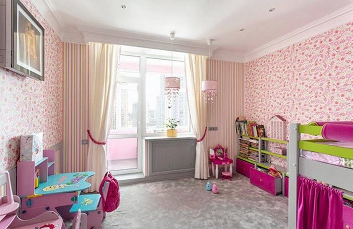 дизайн детской комнаты с балконом фото