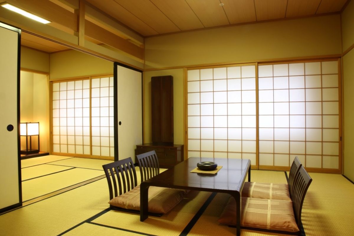 интерьер гостиной в японском стиле 