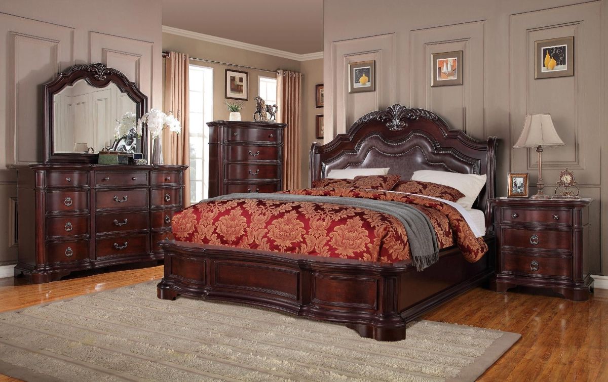 дорогой дизайн спальни в стиле модерн мебель темно-коричневого цвета 