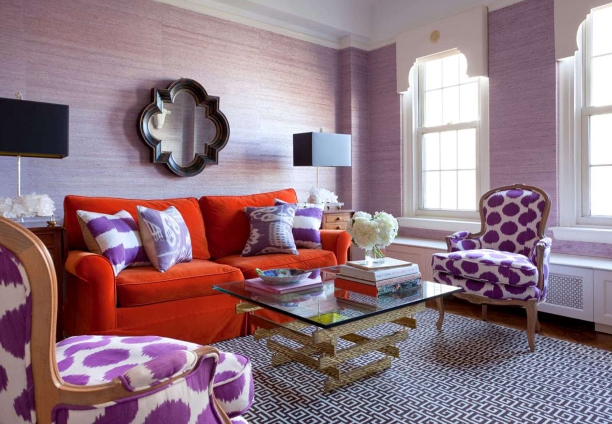 интерьер в ярких цветах любопытный дизайн гостиной