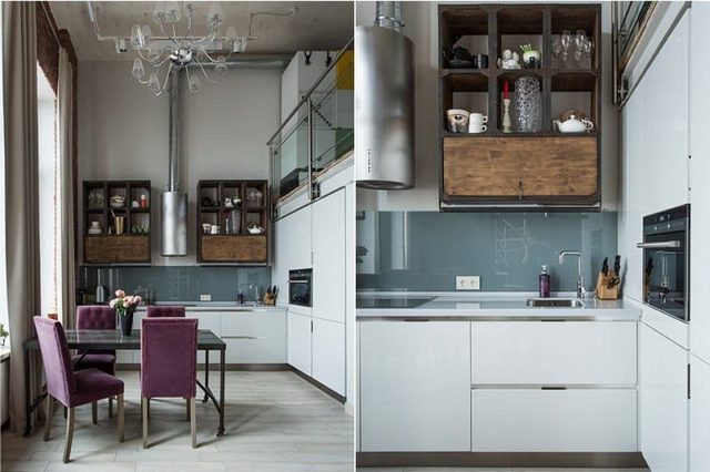 дизайн маленькой квартиры в стиле лофт кухня