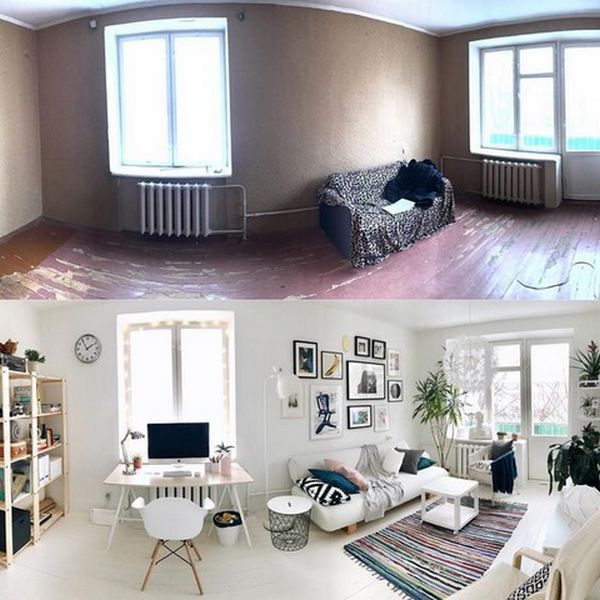 бюджетный ремонт квартиры до и после фото пример 
