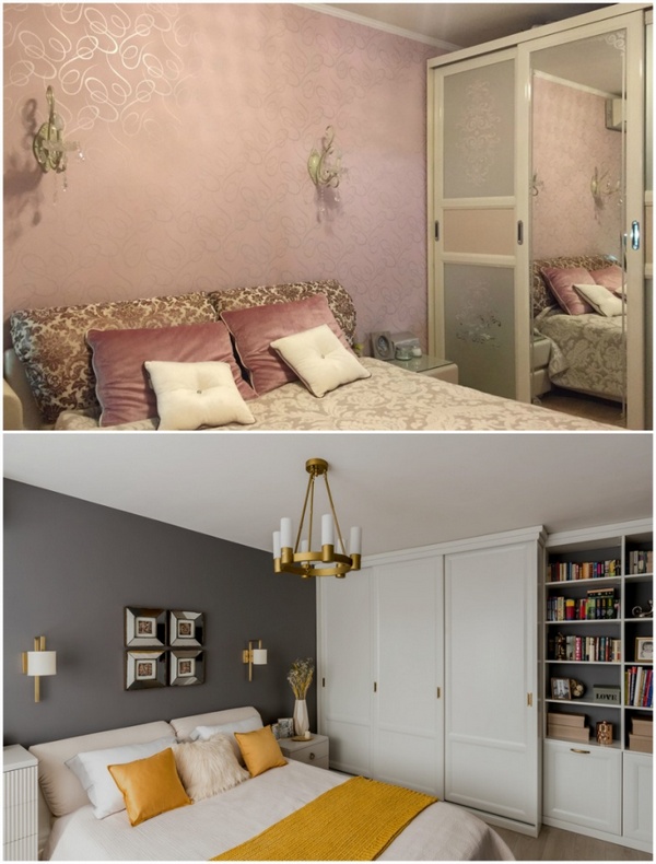 бюджетный ремонт квартиры фото до и после двухкомнатная квартира кабинет