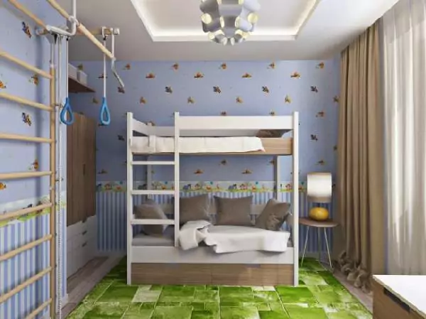 Дизайн интерьера детской комнаты для семьи с двумя разнополыми детьми